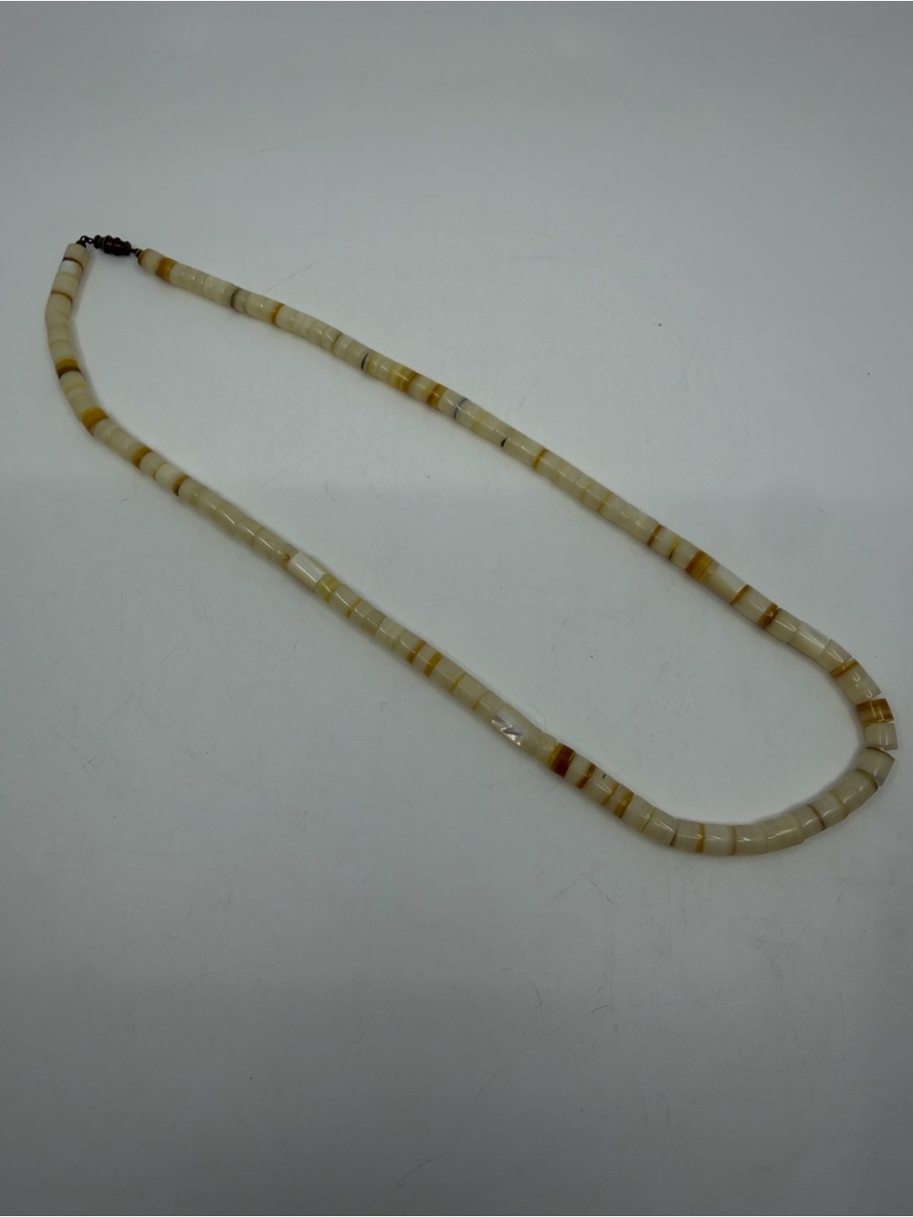 Shell beads Cream and Tan Beaded Womens Necklace